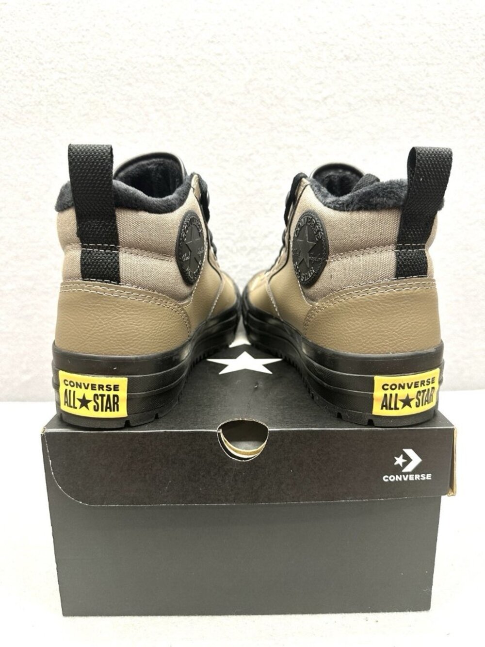 Converse Street Boots Men Size 9.5 Chuck Taylor All Star Malden Mid Taupe Black - Picture 4 of 12